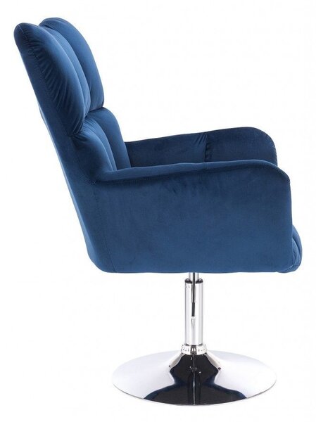 LuxuryForm Křeslo AURORA VELUR na stříbrném talíři - modré