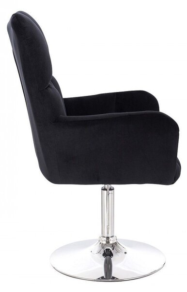 LuxuryForm Křeslo AURORA VELUR na stříbrném talíři - černé