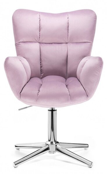 LuxuryForm Křeslo AURORA VELUR na stříbrném kříži - levandule