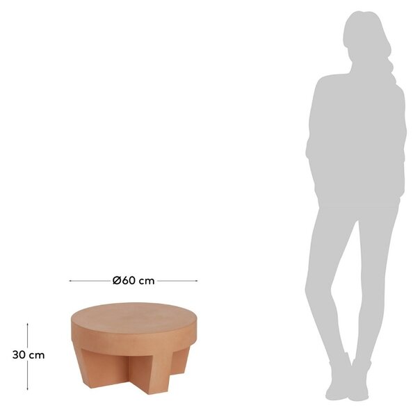 Terakotový zahradní konferenční stolek Kave Home Vilena 60 cm