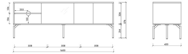 TV stolek v terakotové barvě 160x60x42 cm Met – noo.ma