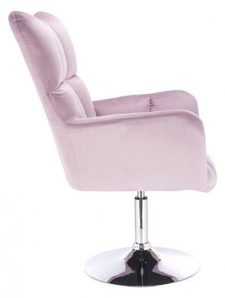 LuxuryForm Křeslo AURORA VELUR na stříbrném talíři - levandule
