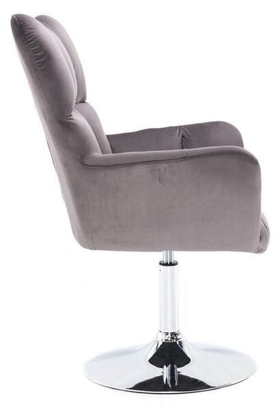 LuxuryForm Křeslo AURORA VELUR na stříbrném talíři - tmavě šedé