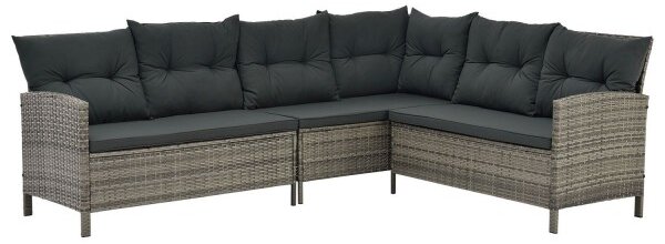 Juskys Zahradní ratanový set Manacor - šedý/antracit polštáře