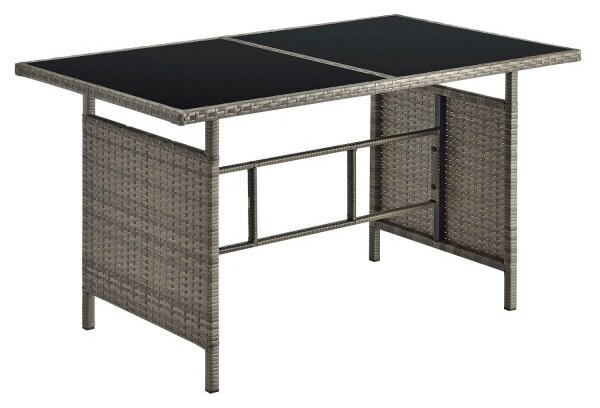 Juskys Zahradní ratanový set Manacor - šedý/antracit polštáře