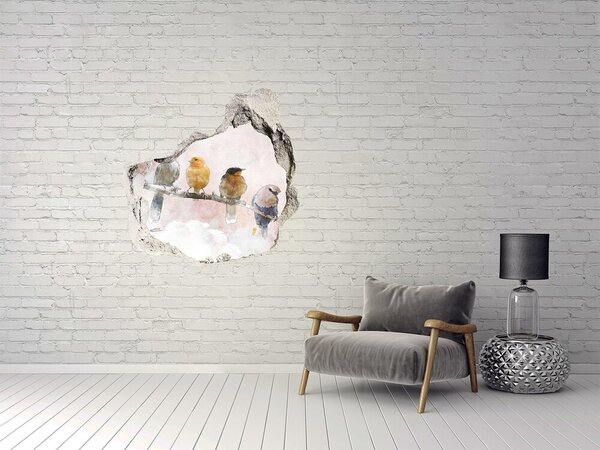 Díra 3D fototapeta nálepka Ptáci na větvi nd-p-68365798