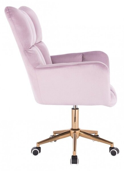 LuxuryForm Křeslo AURORA VELUR na zlaté podstavě s kolečky - levandule