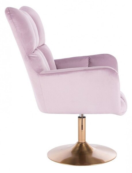 LuxuryForm Křeslo AURORA VELUR na zlatém talíři - levandule