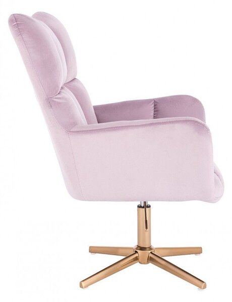 LuxuryForm Křeslo AURORA VELUR na zlatém kříži - levandule