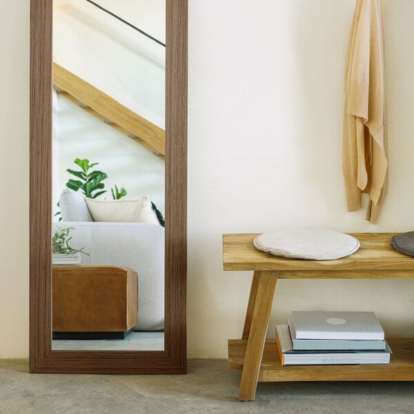 Hnědo šedý manšestrový podsedák Kave Home Sora 35 cm