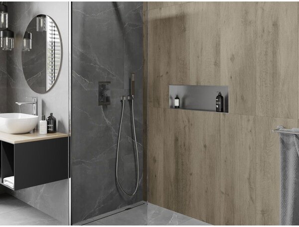 Mexen X-Wall-NR polička do niky bez lemu 60 x 20 cm, inox - 1911602010