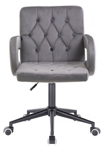 LuxuryForm DESIGN Židle BOSTON VELUR na černé podstavě s kolečky - šedá