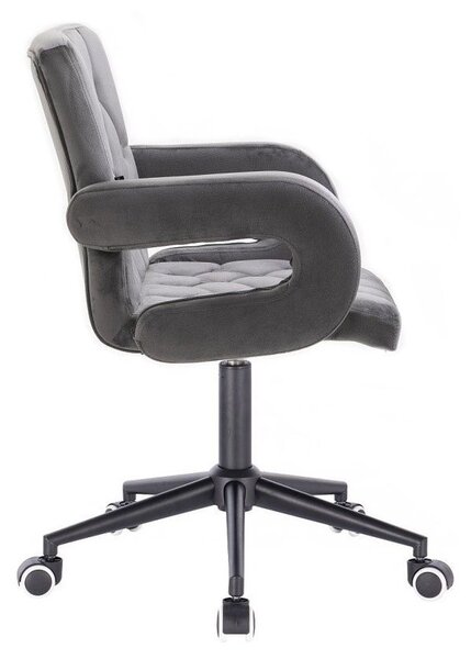 LuxuryForm DESIGN Židle BOSTON VELUR na černé podstavě s kolečky - šedá