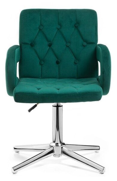 LuxuryForm DESIGN Židle BOSTON VELUR na stříbrném kříži - zelená