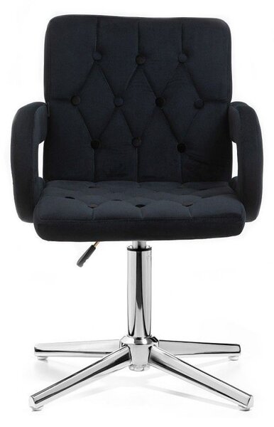 LuxuryForm DESIGN Židle BOSTON VELUR na stříbrném kříži - černá