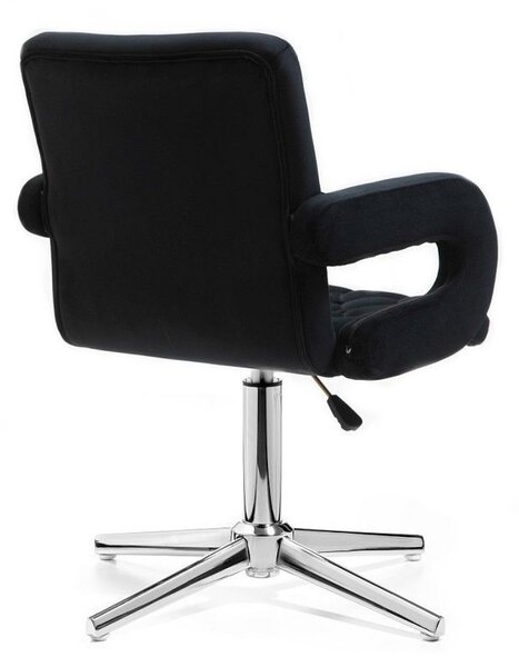 LuxuryForm DESIGN Židle BOSTON VELUR na stříbrném kříži - černá