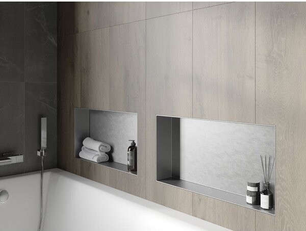 Mexen X-Wall-NR zapuštěná polička bez límce 60 x 30 cm, inox - 1911603010