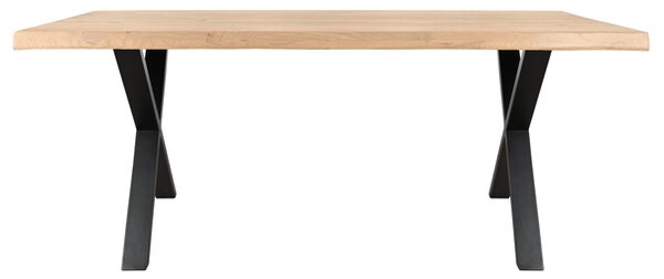 Jídelní stůl AMAYA XN dub/kov, šířka 160 cm, přírodní hrana
