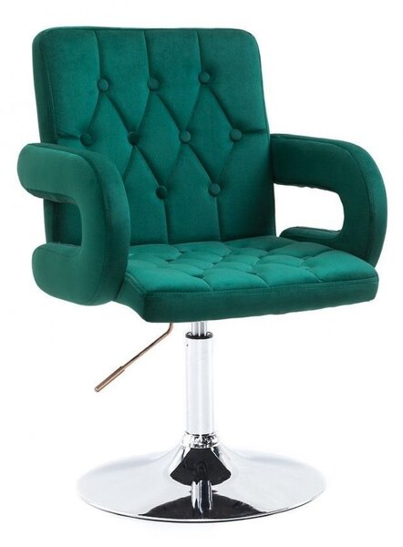 LuxuryForm DESIGN Židle BOSTON VELUR na stříbrném talíři - zelená
