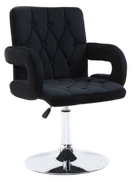 LuxuryForm DESIGN Židle BOSTON VELUR na stříbrném talíři - černá