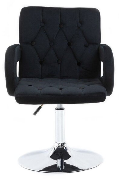 LuxuryForm DESIGN Židle BOSTON VELUR na stříbrném talíři - černá