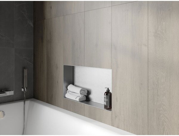 Mexen X-Wall-NR zapuštěná polička bez límce 60 x 30 cm, inox - 1911603010