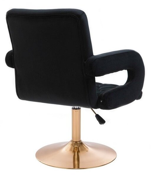 LuxuryForm DESIGN Židle BOSTON VELUR na zlatém talíři - černá