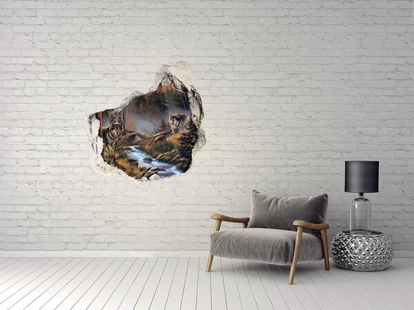 Díra 3D fototapeta nálepka Smečka vlků nd-p-68897163