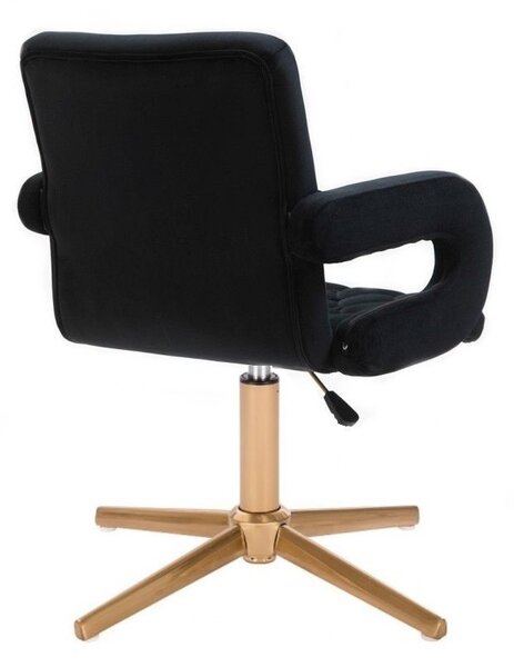 LuxuryForm DESIGN Židle BOSTON VELUR na zlatém kříži - černá