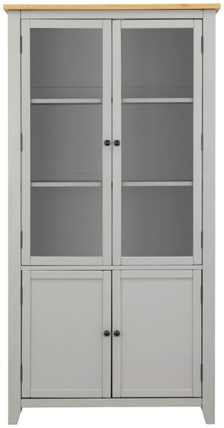 VITRÍNA, dub, borovice, šedá, čiré, přírodní barvy, 100/195/43 cm MID.YOU - Kredence a vitríny, Online Only