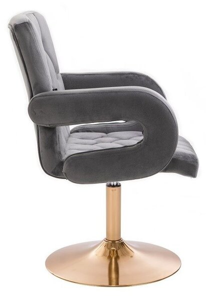 LuxuryForm DESIGN Židle BOSTON VELUR na zlatém talíři - šedá