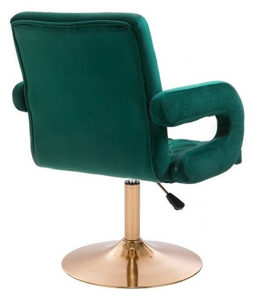 LuxuryForm DESIGN Židle BOSTON VELUR na zlatém talíři - zelená