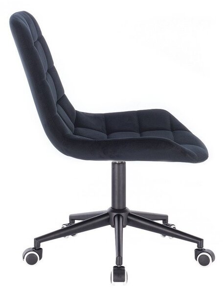 LuxuryForm DESIGN Židle PARIS VELUR na černé podstavě s kolečky - černá