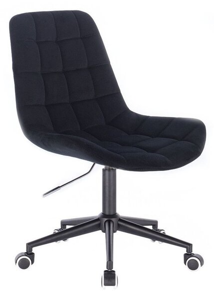LuxuryForm DESIGN Židle PARIS VELUR na černé podstavě s kolečky - černá