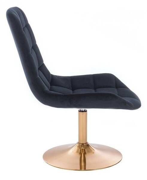 LuxuryForm DESIGN Židle PARIS VELUR na zlatém talíři - černá