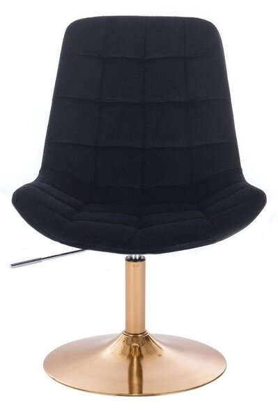 LuxuryForm DESIGN Židle PARIS VELUR na zlatém talíři - černá