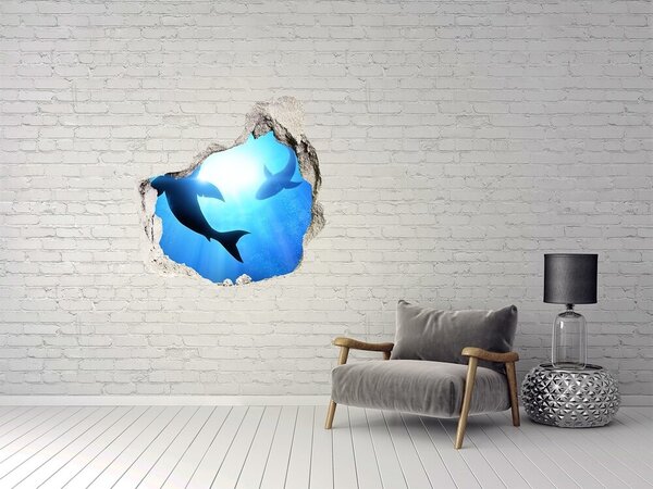 Díra 3D fototapeta nálepka Dva žraloci nd-p-69178156