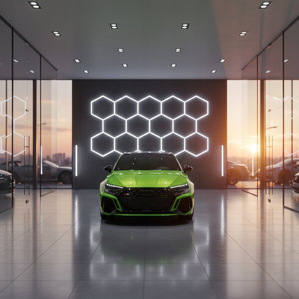 Hexagon Lampa LED 523x301 cm XXL Sufitowa Panel Osvětlení do garáže