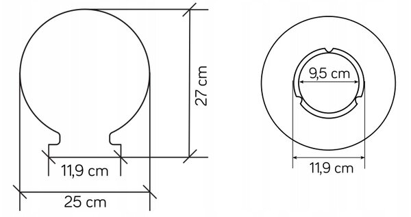 Stínidlo Su-ma 25 cm E27 bezbarvé
