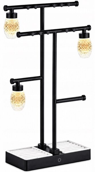 Noční lampa LED lampa stojan na šperky organizér displej věšák