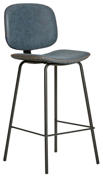 Tmavě modrá koženková barová židle Marckeric Mali 73 cm