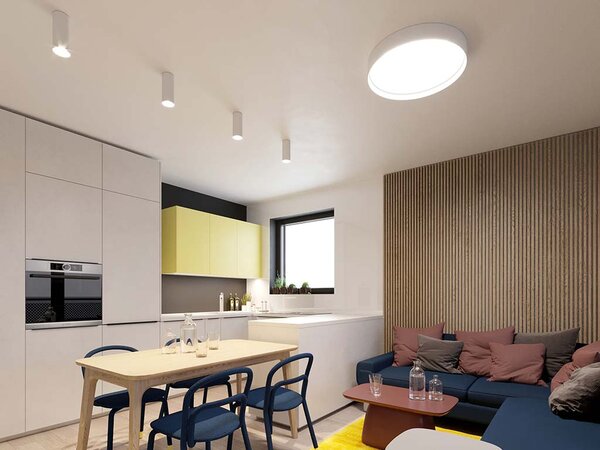 Led2 Stropní LED svítidlo MILA ø 60 cm, černá, 3000/4000K Stmívání, řízení: DALI/PUSH