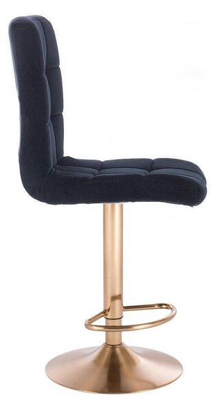 LuxuryForm DESIGN Barová židle TOLEDO VELUR na zlatém talíři - černá