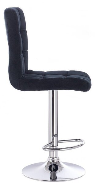 LuxuryForm DESIGN Barová židle TOLEDO VELUR na stříbrném talíři - černá
