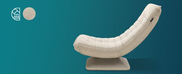 FurniGO Relaxační křeslo - krémové