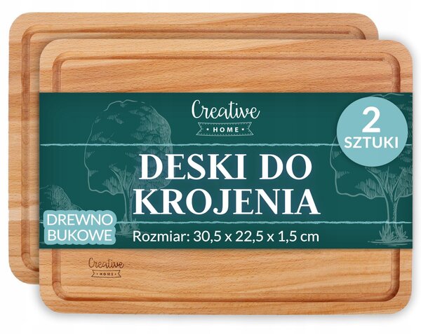 Krájecí prkénko Creative Home dřevěné 2 ks