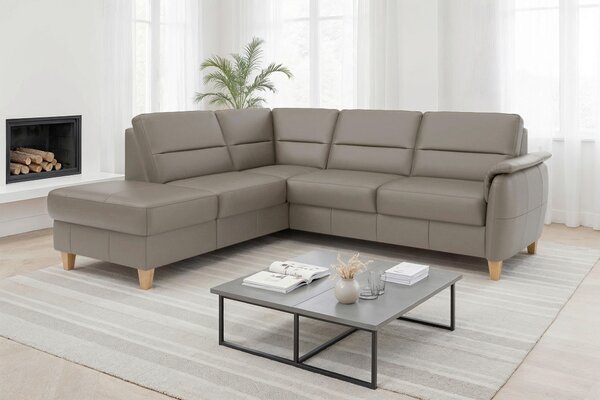 ROHOVÁ SEDAČKA, kůže, šedá Sit & More - Sedací soupravy, Online Only