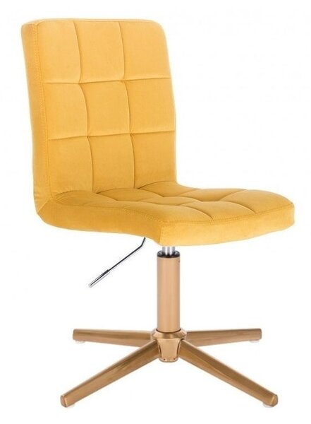LuxuryForm Židle TOLEDO VELUR na zlatém kříži - žlutá