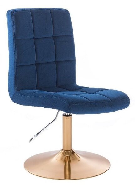 LuxuryForm Židle TOLEDO VELUR na zlatém talíři - modrá