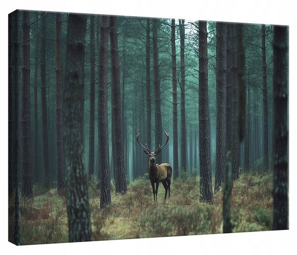 OBRAZ DO LOŽNICE OBÝVÁKU KUCHYNĚ JELEN PŘÍRODA LES NA PLÁTNĚ NA ZEĎ 100x70
